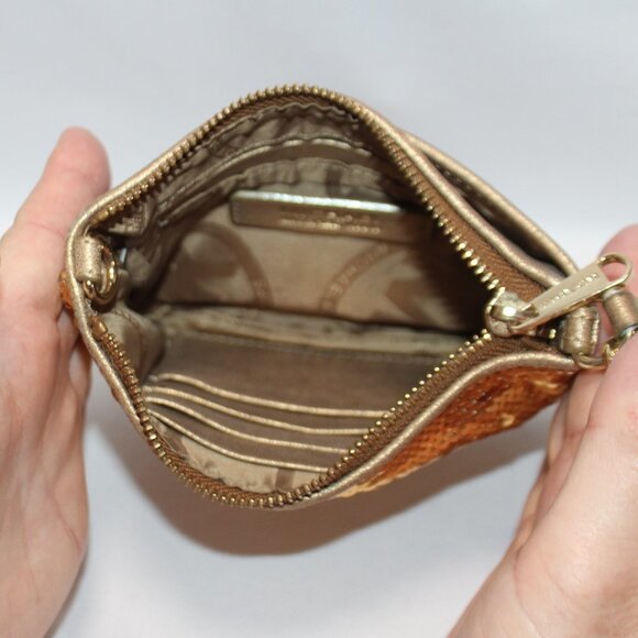 MICHAEL Michael Kors Gold Leather Sequin Mini Handbag/Wristlet - Picture 5 of 9